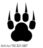 Print paw wild animal with claw track footprint predatory pawprint icon black color vector illustration flat style simple image. Print paw wild animal with claw track footprint predatory pawprint icon black color vector illustration flat style image. Стоковая иллюстрация, агентство Ingram Publishing / Фотобанк Лори