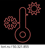 Neon thermometer red color vector illustration flat style light image. Neon thermometer red color vector illustration flat style image. Стоковая иллюстрация, агентство Ingram Publishing / Фотобанк Лори