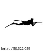 Biathlon silhouette. High detailed smooth black silhouettes of biathlon athletes. Vector Illustration. Стоковая иллюстрация, агентство Ingram Publishing / Фотобанк Лори