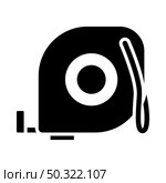 Icon Of Constriction Tape Measure. Black Stencil Design. Vector Illustration. Стоковая иллюстрация, агентство Ingram Publishing / Фотобанк Лори