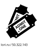 Cinema Tickets Icon. Black Stencil Design. Vector Illustration. Стоковая иллюстрация, агентство Ingram Publishing / Фотобанк Лори