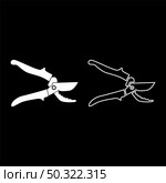 Secateur garden pruner pruning shears Clippers Hand scissors Manual cutting icon white color vector illustration flat style simple image set. Secateur garden pruner pruning shears Clippers Hand scissors Manual cutting icon white color vector illustration flat style image set. Стоковая иллюстрация, агентство Ingram Publishing / Фотобанк Лори