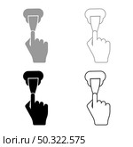 Wall putties Fix putty knife using spatula in hand arm Spackling instrument for caulk stucco set icon grey black color vector illustration flat style simple image. Wall putties Fix putty knife using spatula in hand arm Spackling instrument for caulk stucco set icon grey black color vector illustration flat style image. Стоковая иллюстрация, агентство Ingram Publishing / Фотобанк Лори
