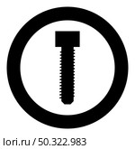 Screw bolt Dag icon in circle round black color vector illustration solid outline style simple image. Screw bolt Dag icon in circle round black color vector illustration solid outline style image. Стоковая иллюстрация, агентство Ingram Publishing / Фотобанк Лори
