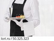 servant uniform holding tray. Resolution and high quality beautiful photo. servant uniform holding tray. High quality and resolution beautiful photo concept. Стоковое фото, агентство Ingram Publishing / Фотобанк Лори
