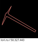 Neon pickaxe red color vector illustration flat style light image. Neon pickaxe red color vector illustration flat style image. Стоковая иллюстрация, агентство Ingram Publishing / Фотобанк Лори