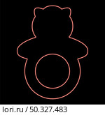 Neon rattle red color vector illustration flat style light image. Neon rattle red color vector illustration flat style image. Стоковая иллюстрация, агентство Ingram Publishing / Фотобанк Лори