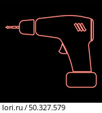 Neon screwdriver icon black color in circle outline vector illustration red color vector illustration flat style light image. Neon screwdriver icon black color in circle red color vector illustration flat style image. Стоковая иллюстрация, агентство Ingram Publishing / Фотобанк Лори