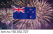 AI Generative The national flag of the independence of the state of New Zealand, background of fireworks. Стоковое AI-видео, аниматор Spirit River / Фотобанк Лори