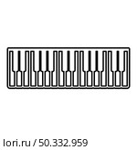 Pianino music keys ivory synthesizer contour outline icon black color vector illustration flat style simple image. Pianino music keys ivory synthesizer contour outline icon black color vector illustration flat style image. Стоковая иллюстрация, агентство Ingram Publishing / Фотобанк Лори