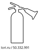 Fire extinguisher contour outline icon black color vector illustration flat style simple image. Fire extinguisher contour outline icon black color vector illustration flat style image. Стоковая иллюстрация, агентство Ingram Publishing / Фотобанк Лори