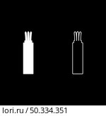 Wire Cord electrical cable curved power optical fibre icon white color vector illustration flat style simple image set. Wire Cord electrical cable curved power optical fibre icon white color vector illustration flat style image set. Стоковая иллюстрация, агентство Ingram Publishing / Фотобанк Лори