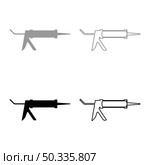 Silicone gun Caulking glue seal set icon grey black color vector illustration image simple flat style solid fill outline contour line thin. Silicone gun Caulking glue seal set icon grey black color vector illustration image flat style solid fill outline contour line thin. Стоковая иллюстрация, агентство Ingram Publishing / Фотобанк Лори