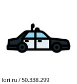 Police Car Icon. Editable Bold Outline With Color Fill Design. Vector Illustration. Стоковая иллюстрация, агентство Ingram Publishing / Фотобанк Лори