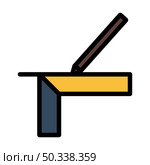 Pencil Line With Scale Icon. Editable Bold Outline With Color Fill Design. Vector Illustration. Стоковая иллюстрация, агентство Ingram Publishing / Фотобанк Лори
