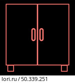 Neon cupboard or cabinet red color vector illustration image flat style light. Neon cupboard or cabinet red color vector illustration image flat style. Стоковая иллюстрация, агентство Ingram Publishing / Фотобанк Лори