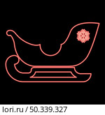 Neon sleigh santa claus red color vector illustration image flat style light. Neon sleigh santa claus red color vector illustration image flat style. Стоковая иллюстрация, агентство Ingram Publishing / Фотобанк Лори