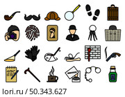 Detective Icon Set. Editable Bold Outline With Color Fill Design. Vector Illustration. Стоковая иллюстрация, агентство Ingram Publishing / Фотобанк Лори