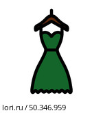 Elegant Dress On Shoulders Icon. Editable Bold Outline With Color Fill Design. Vector Illustration. Стоковая иллюстрация, агентство Ingram Publishing / Фотобанк Лори