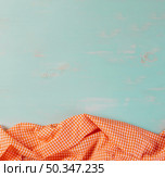 checkered tablecloth blue background. Стоковое фото, агентство Ingram Publishing / Фотобанк Лори