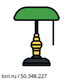 Writer’s Lamp Icon. Editable Bold Outline With Color Fill Design. Vector Illustration. Стоковая иллюстрация, агентство Ingram Publishing / Фотобанк Лори