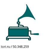 Gramophone Icon. Editable Bold Outline With Color Fill Design. Vector Illustration. Стоковая иллюстрация, агентство Ingram Publishing / Фотобанк Лори