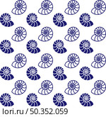 Sea Shell Seamless Pattern. Стоковая иллюстрация, иллюстратор Надежда Шевелева / Фотобанк Лори