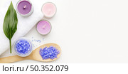 top view spa candles with copy space. Стоковое фото, агентство Ingram Publishing / Фотобанк Лори