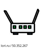Wi-Fi Router Icon. Editable Bold Outline With Color Fill Design. Vector Illustration. Стоковая иллюстрация, агентство Ingram Publishing / Фотобанк Лори