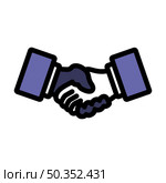 Icon Of Meeting Businessmen. Editable Bold Outline With Color Fill Design. Vector Illustration. Стоковая иллюстрация, агентство Ingram Publishing / Фотобанк Лори