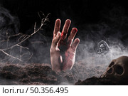 hand sticking out ground fog. Стоковое фото, агентство Ingram Publishing / Фотобанк Лори