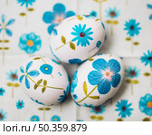 eggs easter flowers decoupaged. Стоковое фото, агентство Ingram Publishing / Фотобанк Лори