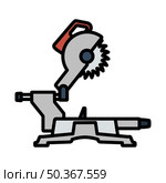 Circular End Saw Icon. Editable Bold Outline With Color Fill Design. Vector Illustration. Стоковая иллюстрация, агентство Ingram Publishing / Фотобанк Лори