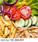 cooked meat veggies kebab close up. Стоковое фото, агентство Ingram Publishing / Фотобанк Лори