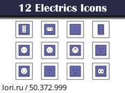 Electrics Icon Set. Editable Bold Outline With Color Fill Design. Vector Illustration. Стоковая иллюстрация, агентство Ingram Publishing / Фотобанк Лори