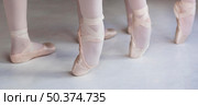 professional ballet dancers training together pointe shoes. Стоковое фото, агентство Ingram Publishing / Фотобанк Лори