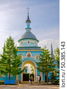 Russia Saraktash 25 May 2010: Trinity Simeon's Convent of Mercy. Cathedral of the Life-Giving Trinity. Orenburg region. Редакционное фото, фотограф Акиньшин Владимир / Фотобанк Лори