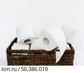 backet with toilet paper rolls. Стоковое фото, агентство Ingram Publishing / Фотобанк Лори