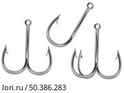 Fishhook set on white background is insulated. Стоковая иллюстрация, иллюстратор Шипицин Евгений Витальевич / Фотобанк Лори