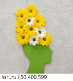 top view assortment optimism concept with flowers 2. Стоковое фото, агентство Ingram Publishing / Фотобанк Лори