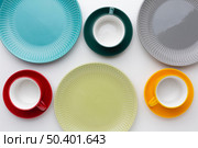 flat lay clean tableware 3. Стоковое фото, агентство Ingram Publishing / Фотобанк Лори