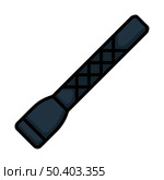 Police Flashlight Icon. Editable Bold Outline With Color Fill Design. Vector Illustration. Стоковая иллюстрация, агентство Ingram Publishing / Фотобанк Лори