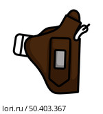 Police Holster Gun Icon. Editable Bold Outline With Color Fill Design. Vector Illustration. Стоковая иллюстрация, агентство Ingram Publishing / Фотобанк Лори