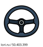 Icon Of Steering Wheel. Editable Bold Outline With Color Fill Design. Vector Illustration. Стоковая иллюстрация, агентство Ingram Publishing / Фотобанк Лори