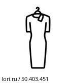 Dress On Hanger With Sale Tag Icon. Bold outline design with editable stroke width. Vector Illustration. Стоковая иллюстрация, агентство Ingram Publishing / Фотобанк Лори
