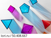 top view colorful translucent geometric shapes 2. Стоковое фото, агентство Ingram Publishing / Фотобанк Лори
