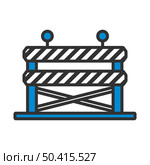 Icon Of Construction Fence. Editable Bold Outline With Color Fill Design. Vector Illustration. Стоковая иллюстрация, агентство Ingram Publishing / Фотобанк Лори