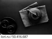 top view crockery with teapot. Стоковое фото, агентство Ingram Publishing / Фотобанк Лори