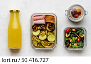 top view juice bottle packed food. Стоковое фото, агентство Ingram Publishing / Фотобанк Лори