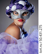 portrait mysterious woman with carnival mask 2. Стоковое фото, агентство Ingram Publishing / Фотобанк Лори